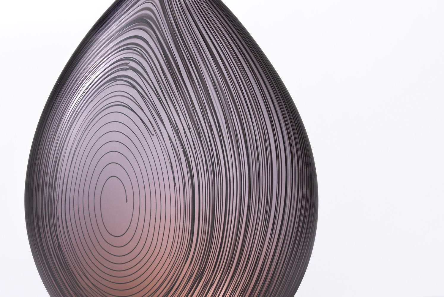 Detail of Glass Sculpture with Black Spiral Design