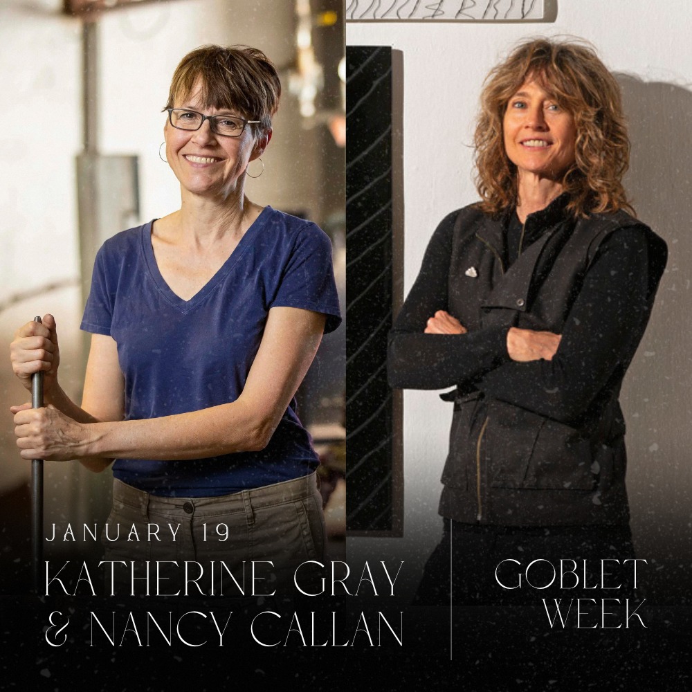 Photos of Katherine Gray and Nancy Callan, Glass Artists